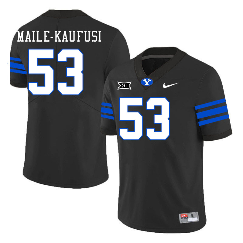 Men #53 Orion Maile-Kaufusi BYU Cougars College Football Jerseys Stitched Sale-Black